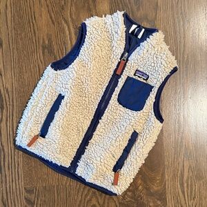 Patagonia Kids Fleece Vest - Cream and Navy
